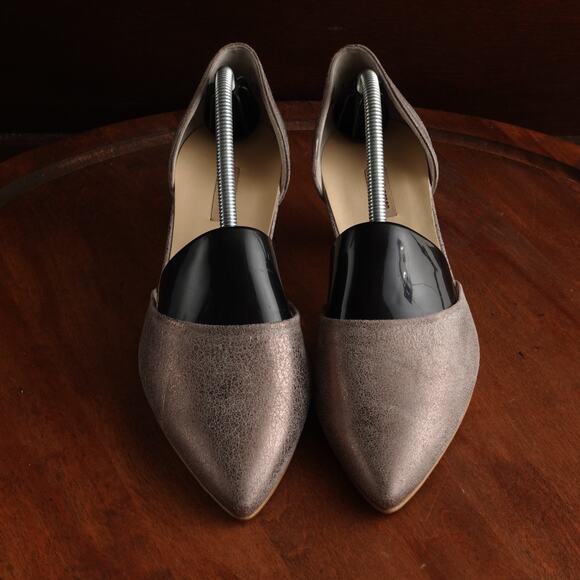 Paul Green Heels WMS SZ UK 5 US 7.5 Gray Julia Brushed Shimmer Suede Kitten Shoe - Picture 2 of 13